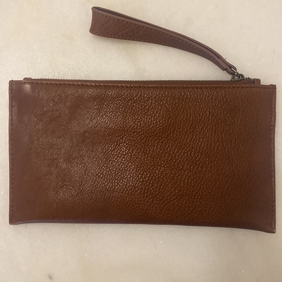 Buttery Soft Brown Leather Wristlet - Picture 2 of 4